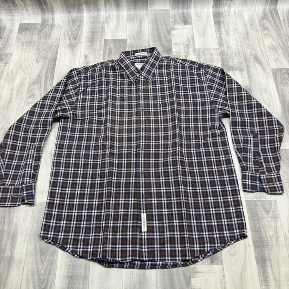 Savane Other - ✅ Mens L Savane Plaid Button-Up Shirt Process 2000 No Wrinkle Long Sleeve